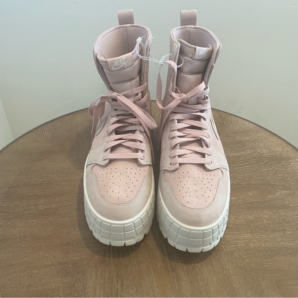 Size 12-Air Jordan 1 Brooklyn High Pink Oxford W. NEW - Picture 6 of 8